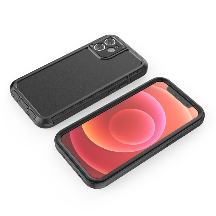 360 All-inclusive Shockproof Precise Hole PC + TPU Protective Case For iPhone 12(Black)