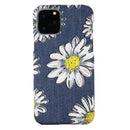 PC + Denim Texture Printing Protective Case For iPhone12 mini(White Cherysanthemum)