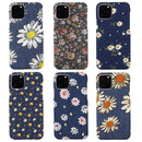 PC + Denim Texture Printing Protective Case For iPhone12 mini(White Cherysanthemum)