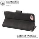 For iPhone SE 2022 / SE 2020 / 8 / 7 Fantasy Classic Skin-feel Calfskin Texture Magnetic Buckle Horizontal Flip PU Leather Case with Holder & Card Slot & Wallet(Black)