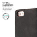For iPhone SE 2022 / SE 2020 / 8 / 7 Fantasy Classic Skin-feel Calfskin Texture Magnetic Buckle Horizontal Flip PU Leather Case with Holder & Card Slot & Wallet(Black)