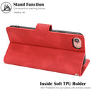For iPhone SE 2022 / SE 2020 / 8 / 7 Fantasy Classic Skin-feel Calfskin Texture Magnetic Buckle Horizontal Flip PU Leather Case with Holder & Card Slot & Wallet(Red)