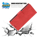 For iPhone SE 2022 / SE 2020 / 8 / 7 Fantasy Classic Skin-feel Calfskin Texture Magnetic Buckle Horizontal Flip PU Leather Case with Holder & Card Slot & Wallet(Red)