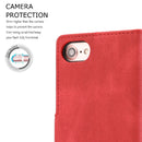 For iPhone SE 2022 / SE 2020 / 8 / 7 Fantasy Classic Skin-feel Calfskin Texture Magnetic Buckle Horizontal Flip PU Leather Case with Holder & Card Slot & Wallet(Red)