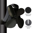 YL-105 4-Blade Aluminum Heat Powered Fireplace Stove Fan(Grey)