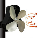 YL-105 4-Blade Aluminum Heat Powered Fireplace Stove Fan(Silver)
