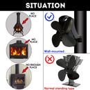 YL-105 4-Blade Aluminum Heat Powered Fireplace Stove Fan(Silver)