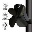 YL-105 4-Blade Aluminum Heat Powered Fireplace Stove Fan(White)
