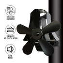 YL-106 5-Blade High Temperature Aluminum Heat Powered Fireplace Stove Fan(Gold)