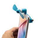 Fashion 8pin & Micro USB Ports Mini Fan with Two Leaves, For Mobile Phone with OTG Function & 8pin & Micro USB Ports(Blue)