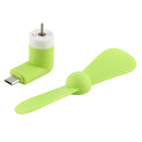 Fashion Micro USB Port Mini Fan with Two Leaves, For Android Mobile Phone with OTG Function & Micro USB Port(Green)