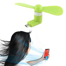 Fashion Micro USB Port Mini Fan with Two Leaves, For Android Mobile Phone with OTG Function & Micro USB Port(Green)
