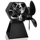 4-Blade Aluminum Heat Powered Fireplace Stove Fan