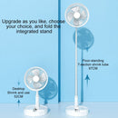 WK S18 Folding Integrated Storage Fan Portable Retractable USB Charging Floor Fan (White)