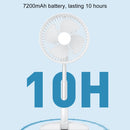 WK S18 Folding Integrated Storage Fan Portable Retractable USB Charging Floor Fan (White)