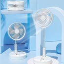 WK S18 Folding Integrated Storage Fan Portable Retractable USB Charging Floor Fan (White)