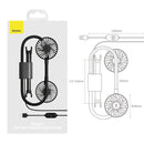 Baseus CXJF-01 Blustery 360 Degree Adjustable Two-Headed Vehicle Fan (Black)
