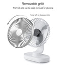 D77 4W Micro USB & USB-C / Type-C Rechargeable Portable Four-speed Adjustable Automatic Head Shaking Desktop Fan(Silver)