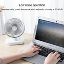 D77 4W Micro USB & USB-C / Type-C Rechargeable Portable Four-speed Adjustable Automatic Head Shaking Desktop Fan(Silver)