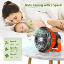 X10 Portable Outdoor Camping USB Charging Remote Control Fan with LED Light (Orange)