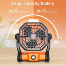 X20 Portable Outdoor Camping USB Charging Stepless Speed Regulation Fan with LED Light(Orange)