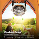 X25 Portable Outdoor Camping USB Charging Stepless Speed Regulation Fan with LED Light (Orange)