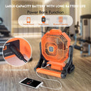 X25 Portable Outdoor Camping USB Charging Stepless Speed Regulation Fan with LED Light (Orange)