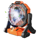X30 Portable Outdoor Camping USB Charging Stepless Speed Regulation Fan with LED Light (Orange)