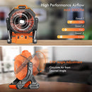 X30 Portable Outdoor Camping USB Charging Stepless Speed Regulation Fan with LED Light (Orange)