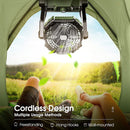X35 Portable Outdoor Camping USB Charging Stepless Speed Regulation Fan with LED Light (Army Green)