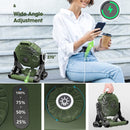 X35 Portable Outdoor Camping USB Charging Stepless Speed Regulation Fan with LED Light (Army Green)