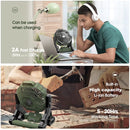 X35 Portable Outdoor Camping USB Charging Stepless Speed Regulation Fan with LED Light (Army Green)
