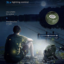X35 Portable Outdoor Camping USB Charging Stepless Speed Regulation Fan with LED Light (Army Green)