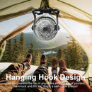 X41 Portable Outdoor Camping USB Charging Fan with LED Light (Black)