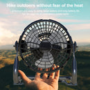 X41 Portable Outdoor Camping USB Charging Fan with LED Light (Black)