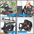 X45 Portable Outdoor Camping USB Charging Stepless Speed Regulation Fan with LED Light (Black)