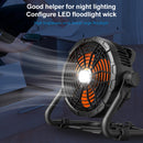 X45 Portable Outdoor Camping USB Charging Stepless Speed Regulation Fan with LED Light (Black)