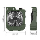 X50 Portable Outdoor Camping USB Charging Stepless Speed Regulation Fan with LED Light (Army Green)