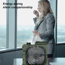 X50 Portable Outdoor Camping USB Charging Stepless Speed Regulation Fan with LED Light (Army Green)