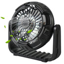 X60 Portable Outdoor Camping USB Charging Stepless Speed Regulation Fan with LED Light (Black)