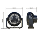 X60 Portable Outdoor Camping USB Charging Stepless Speed Regulation Fan with LED Light (Black)