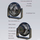 X60 Portable Outdoor Camping USB Charging Stepless Speed Regulation Fan with LED Light (Black)