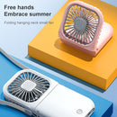 F20 Electroplating Handheld Fan Portable Desktop Folding Mute USB Hanging Neck Fan (White)