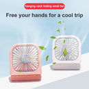 F20 Electroplating Handheld Fan Portable Desktop Folding Mute USB Hanging Neck Fan (White)