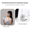 F20 Electroplating Handheld Fan Portable Desktop Folding Mute USB Hanging Neck Fan (White)