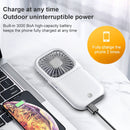 F20 Electroplating Handheld Fan Portable Desktop Folding Mute USB Hanging Neck Fan (White)