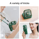 F30 Electroplating Handheld Fan Portable Desktop Folding Mute USB Hanging Neck Fan, Upgraded Version (Blue)
