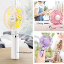 S2 Portable Foldable Handheld Electric Fan, with 3 Speed Control & Night Light (Purple)