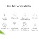 S2 Portable Foldable Handheld Electric Fan, with 3 Speed Control & Night Light (Purple)