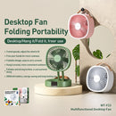WK WT-F23 Multi-function Portable Foldable Desktop Electric Fan (Green)